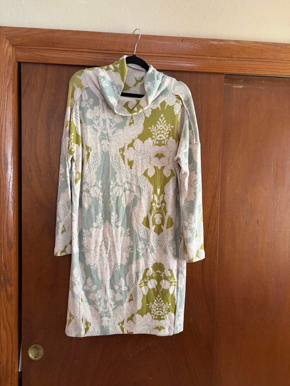 Saturday Sunday Anthropologie Cowl Neck Sweater Dress Floral Soft NWT Medium